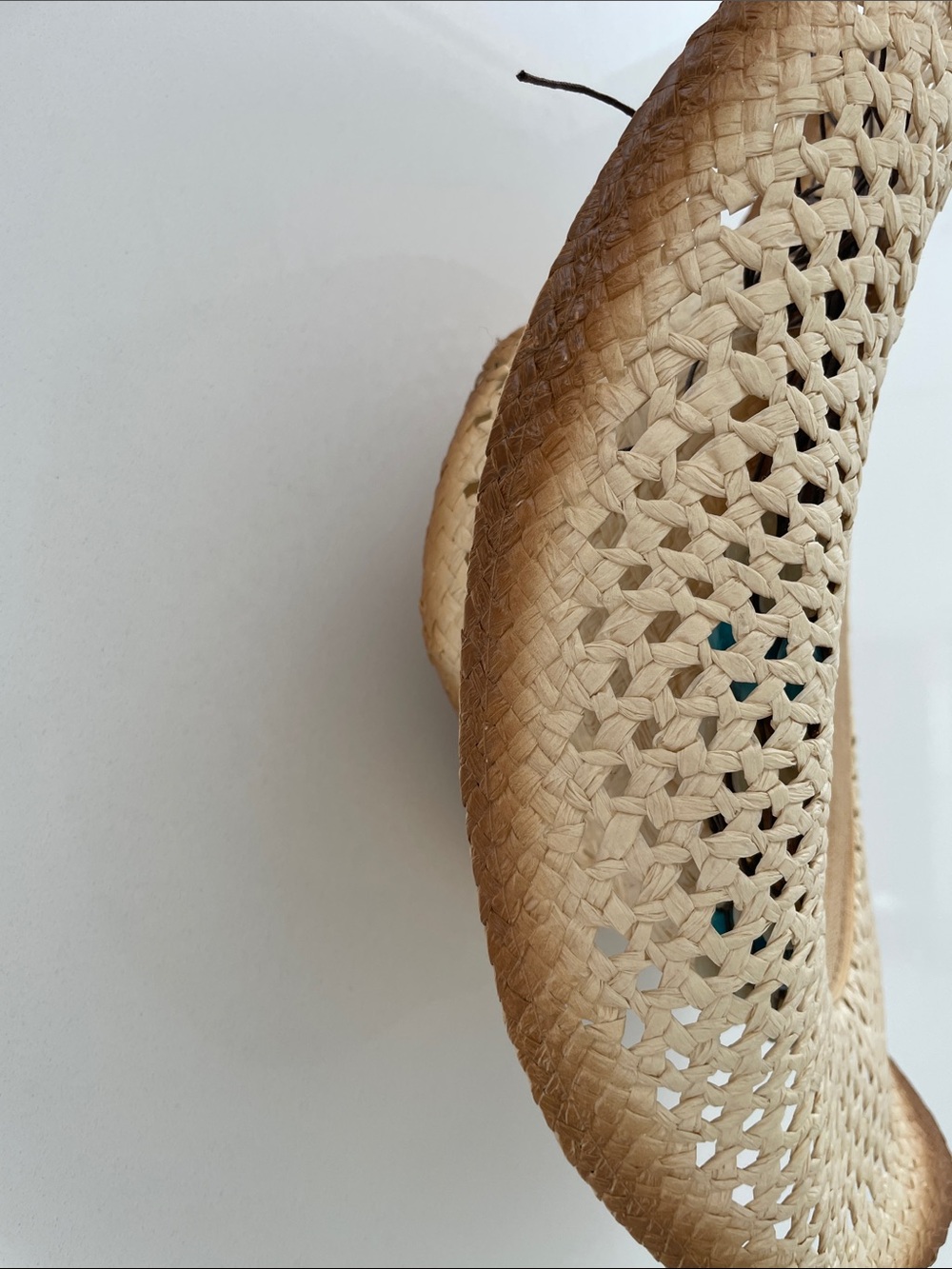 MILANI Straw Western Hat with Turquoise & Cream Bead Band - Picture 11 of 16